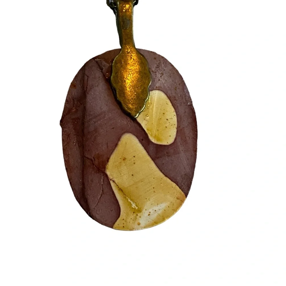 Red Ocean Mookite Jasper Natural Stone Pendant